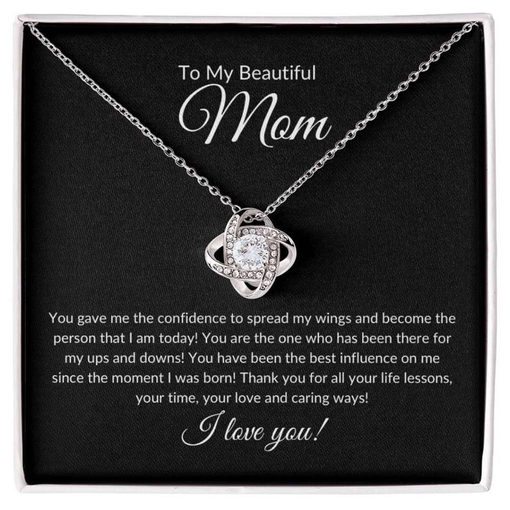 TO MY BEAUTIFUL MOM NECKLACE SOFT BOX GIFT HOLIDAY BIRTHDAY MOTHER’S DAY